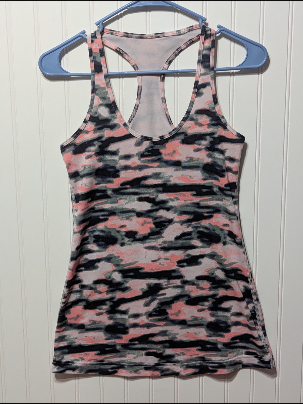 lululemon athletica Pink, Gray & Black Camo Racerback Tank
